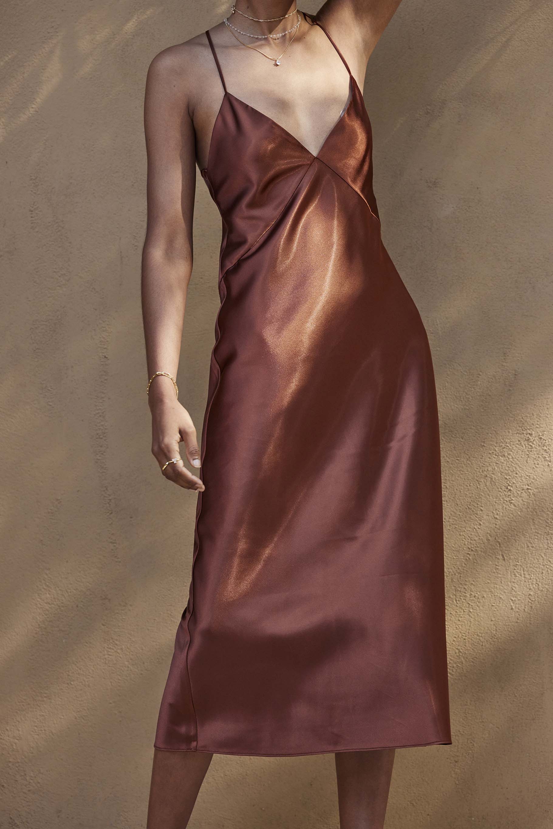 Silky Satin Midi Copper - Image 3